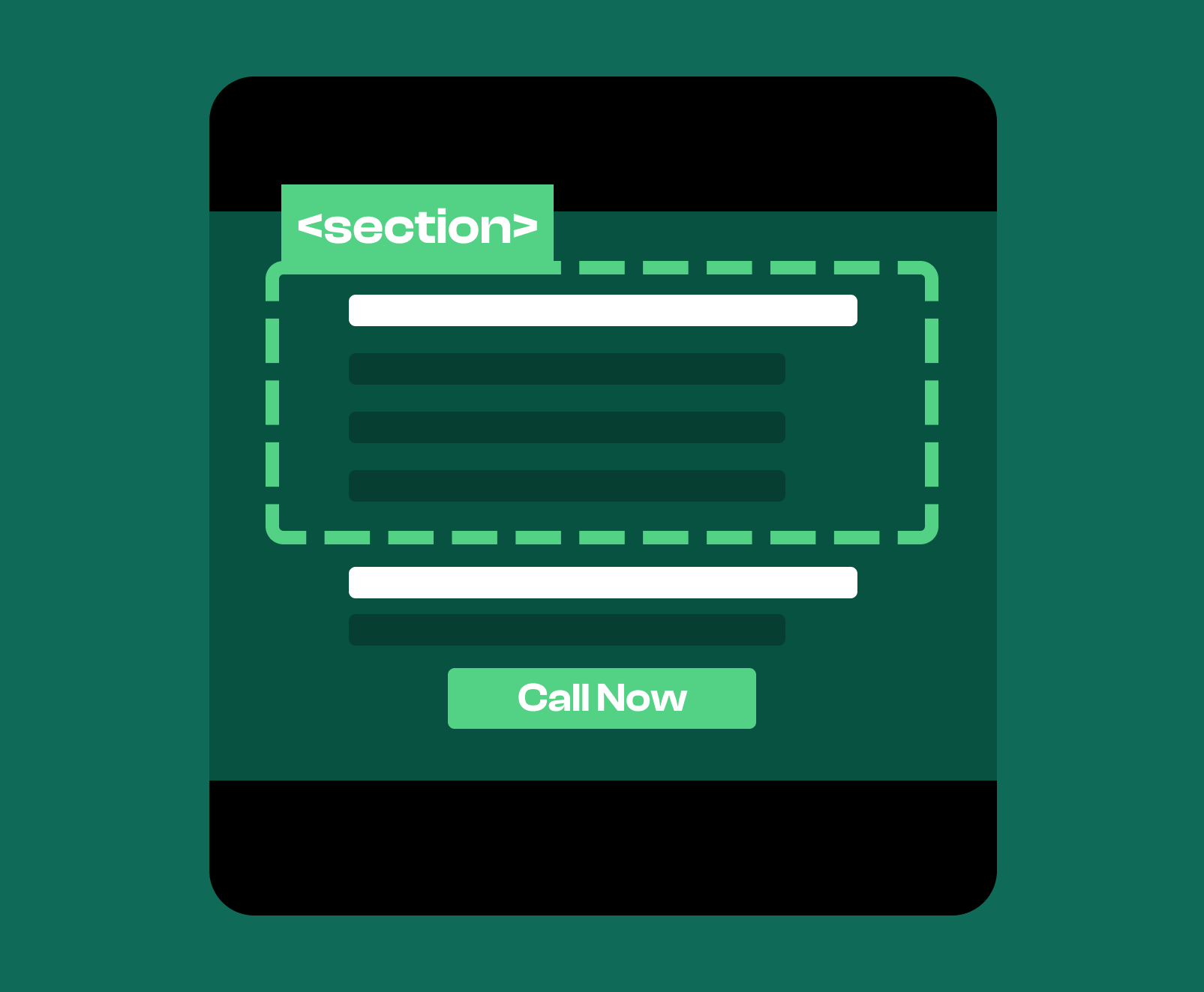 An image displaying the semantic HTML section element