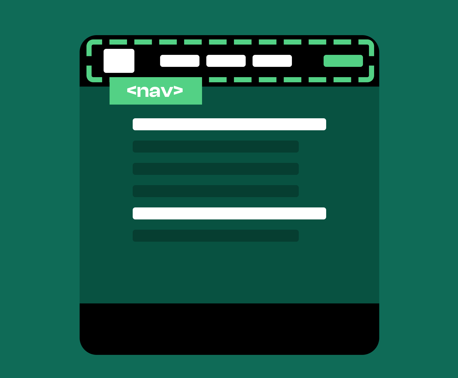 An image showing the Semantic HTML nav tag