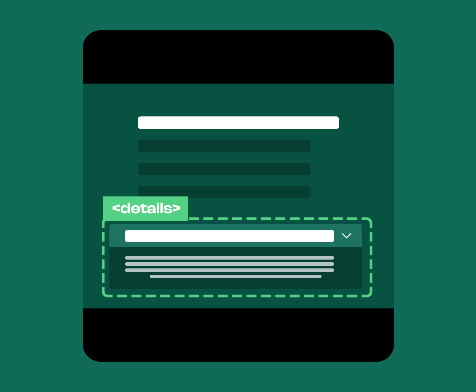 An illustration of the Semantic HTML details tag