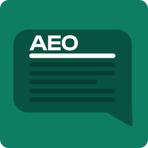 An icon illustrating answer engine optimization