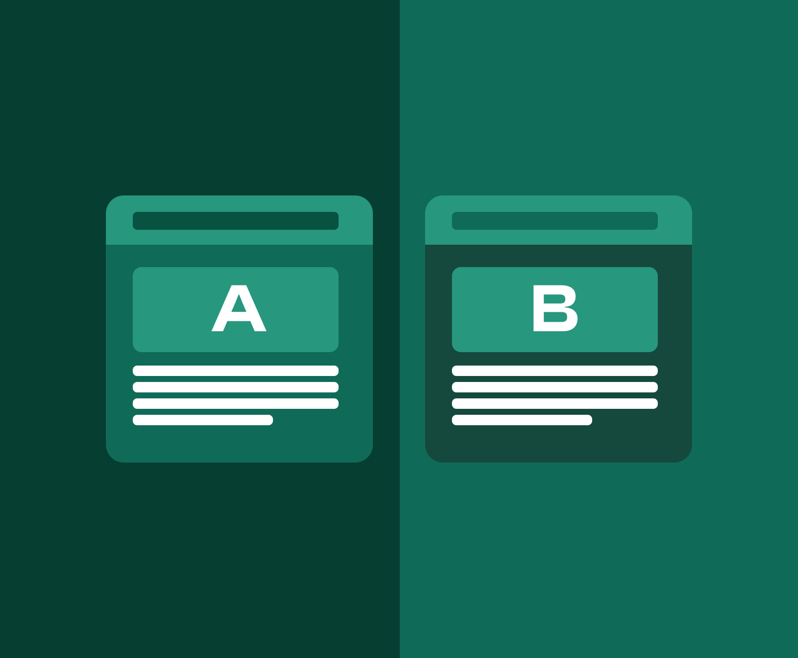 An illustration representing A/B testing or 'split' testing