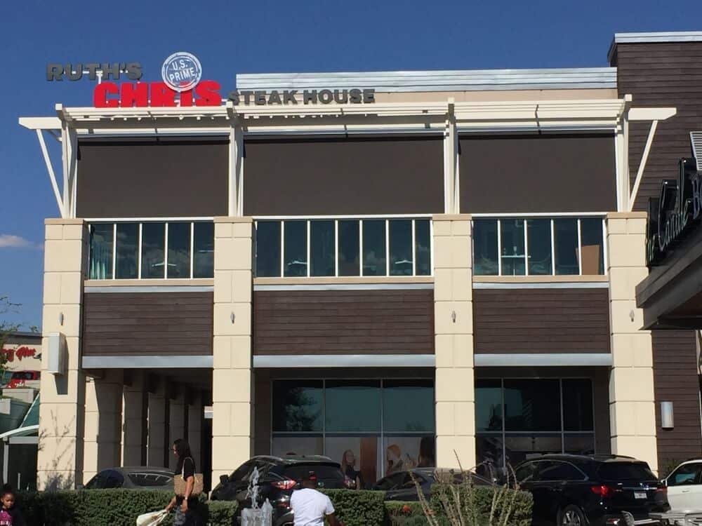 Ruth's Chris Steak House with exterior shades, Dallas-Fort Worth.