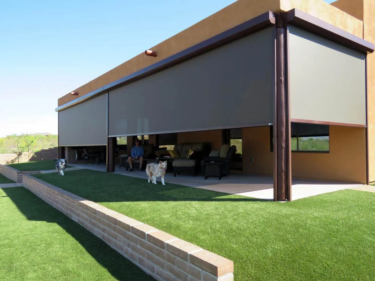 Patio with exterior shades