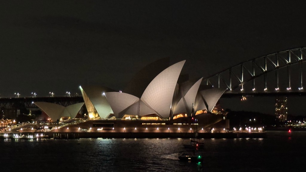 Sydney Opera House and Harbour Bridge at night