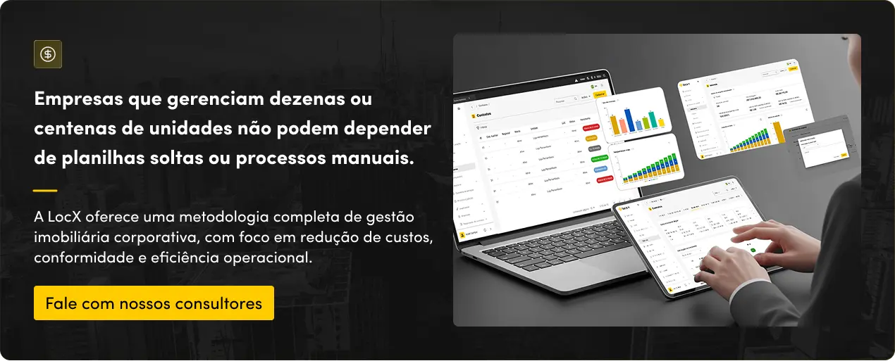 Empresas que gerenciam dezenas ou centenas de unidades não podem depender de planilhas soltas ou processos manuais. A LocX oferece uma metodologia completa de gestão imobiliária corporativa, com foco em redução de custos, conformidade e eficiência operacional.