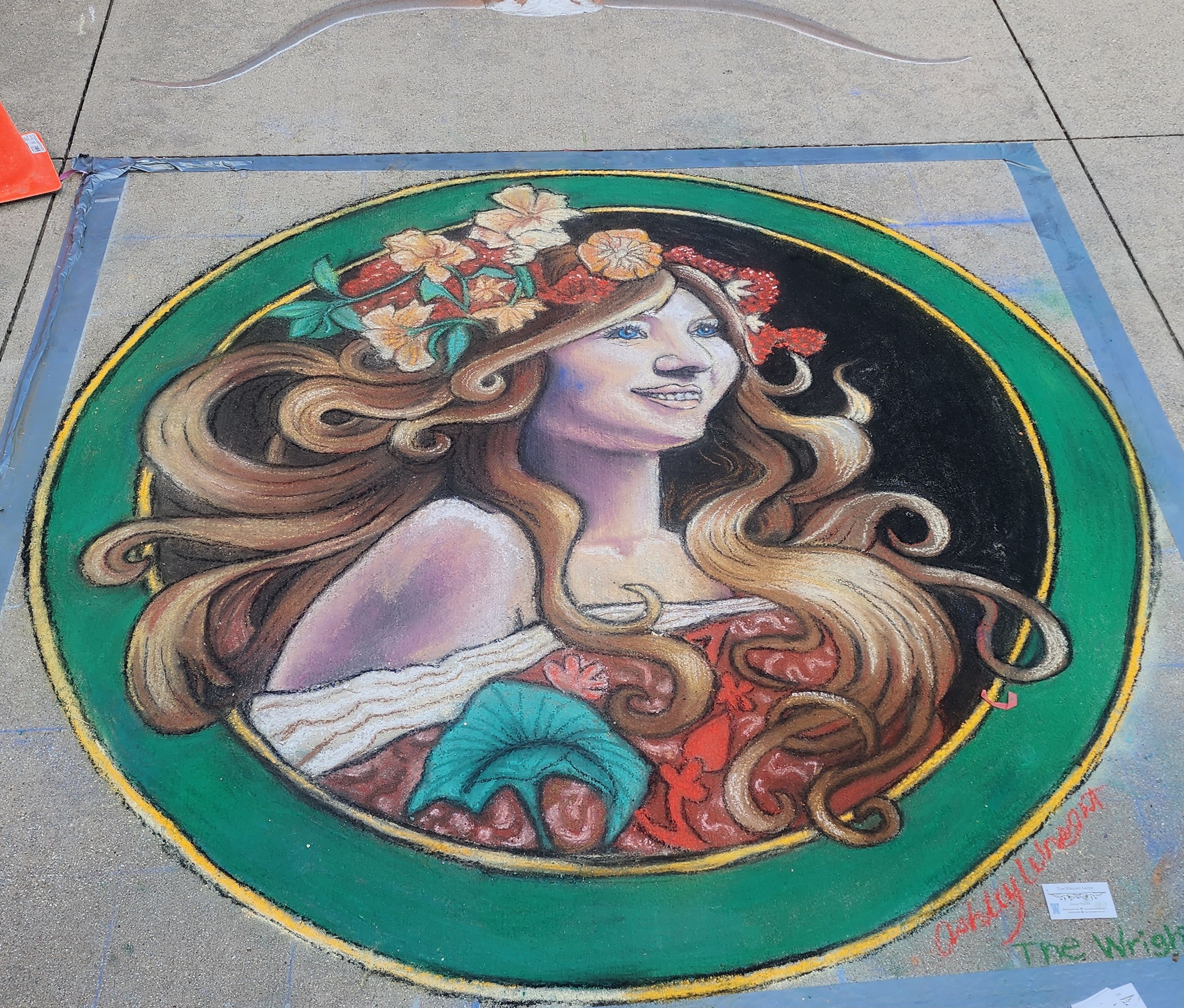 This chalk art piece was created by Ashley Wright in honor of her mother on the 10th anniversary of her passing. Rich with color, detail, and emotion, the work serves as a heartfelt tribute and a reflection of the personal story that helped begin Ashley’s journey as a chalk artist.