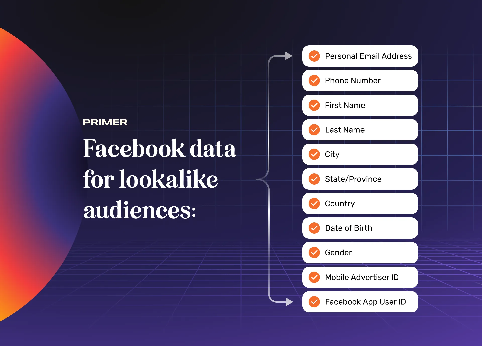 Infographic showing how Facebook data is used to build lookalike audiences
