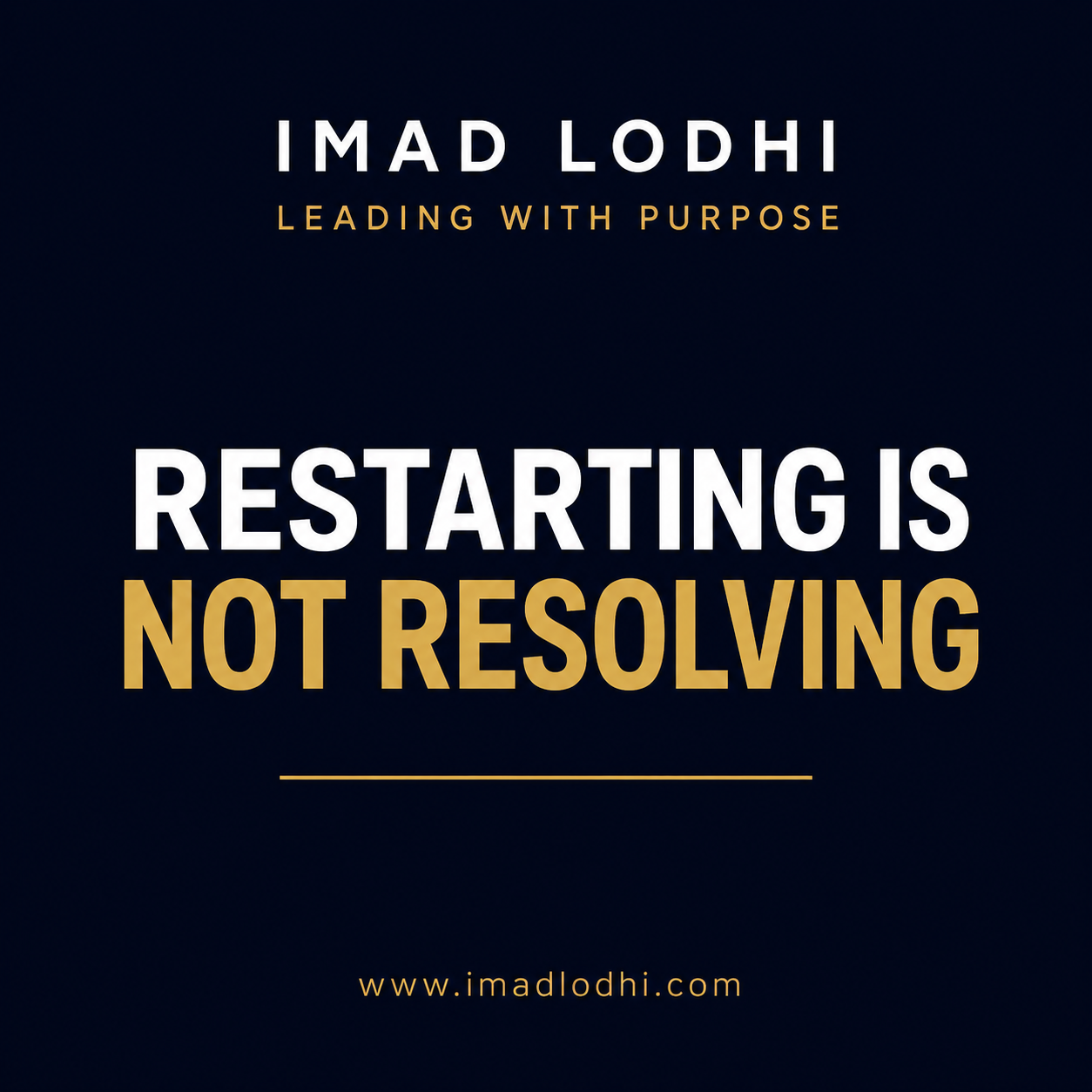Restarting Is Not Resolving — FLM6 Analytics and Optimization by Imad Lodhi