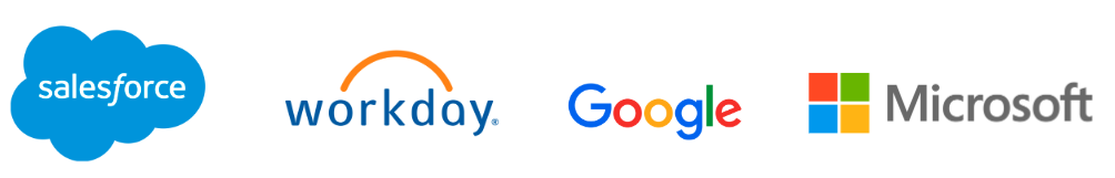 Salesforce, Workday, Google and Microsoft logos