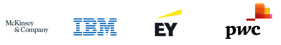 McKinsey & Company, IBM, EY and PwC logos