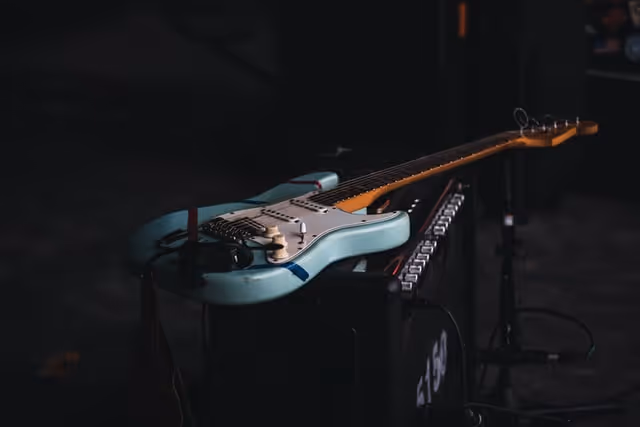 guitar and amp on stage