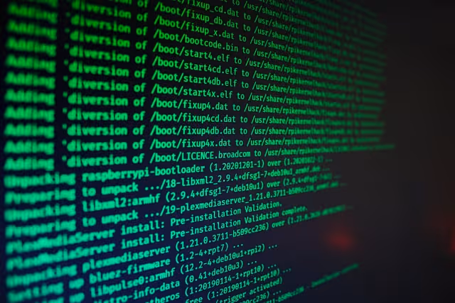 computer code on screen