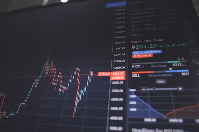 stocks on a screen
