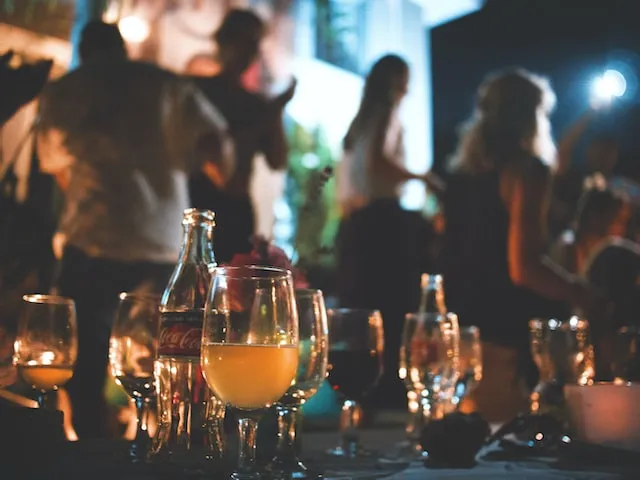 drinks in a bar