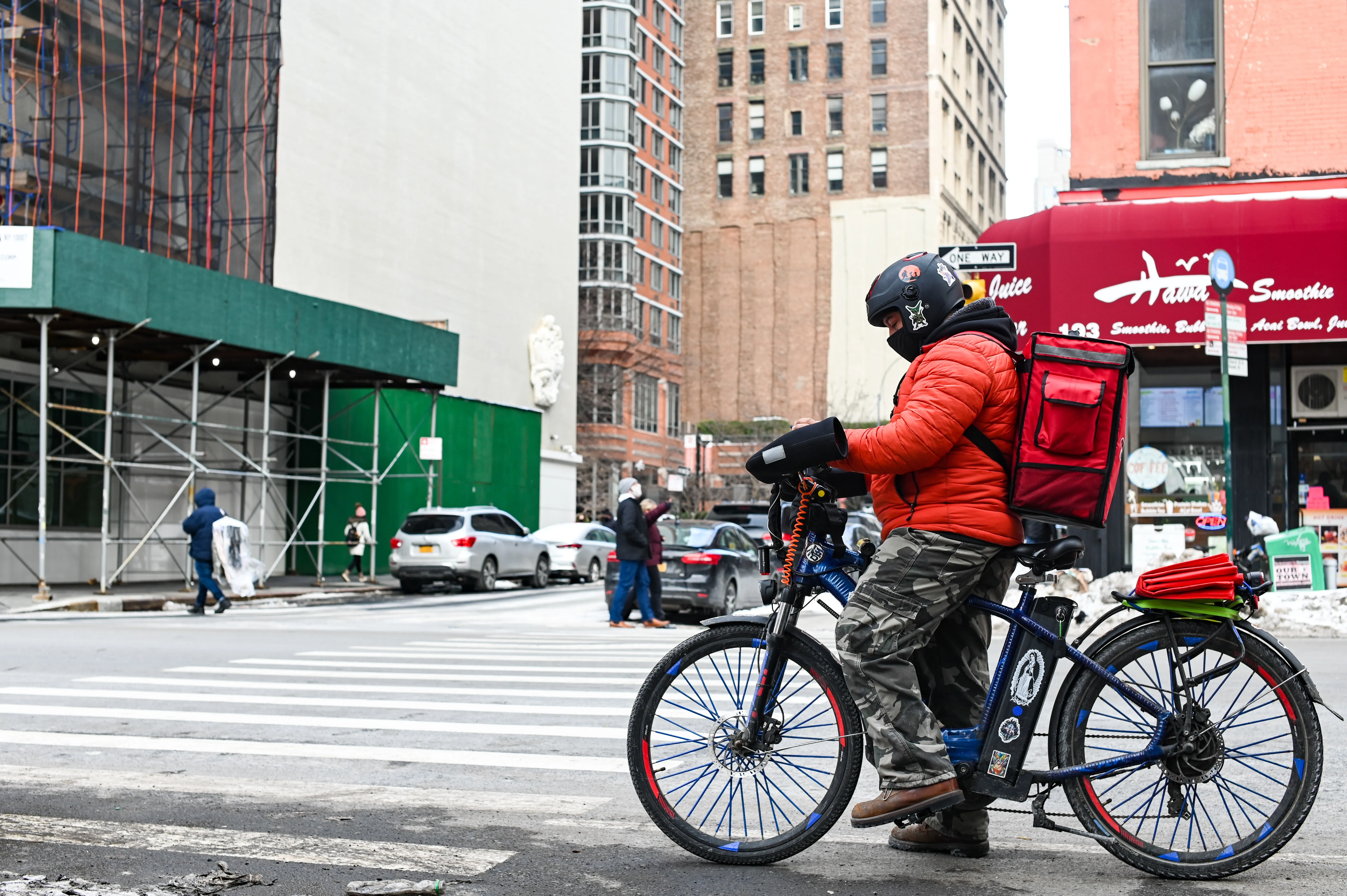 Delivery driver on a bicycle