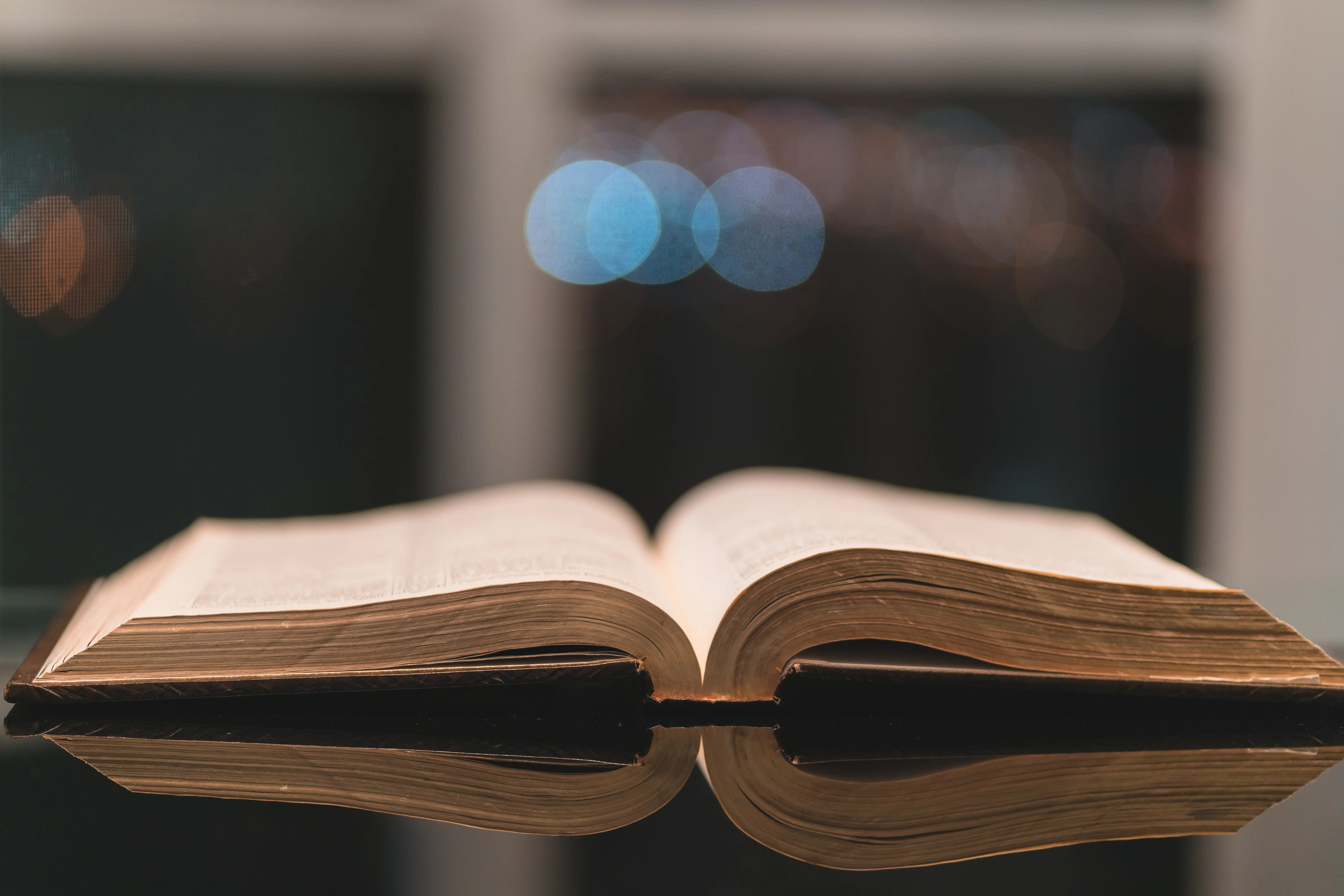 Open brown book