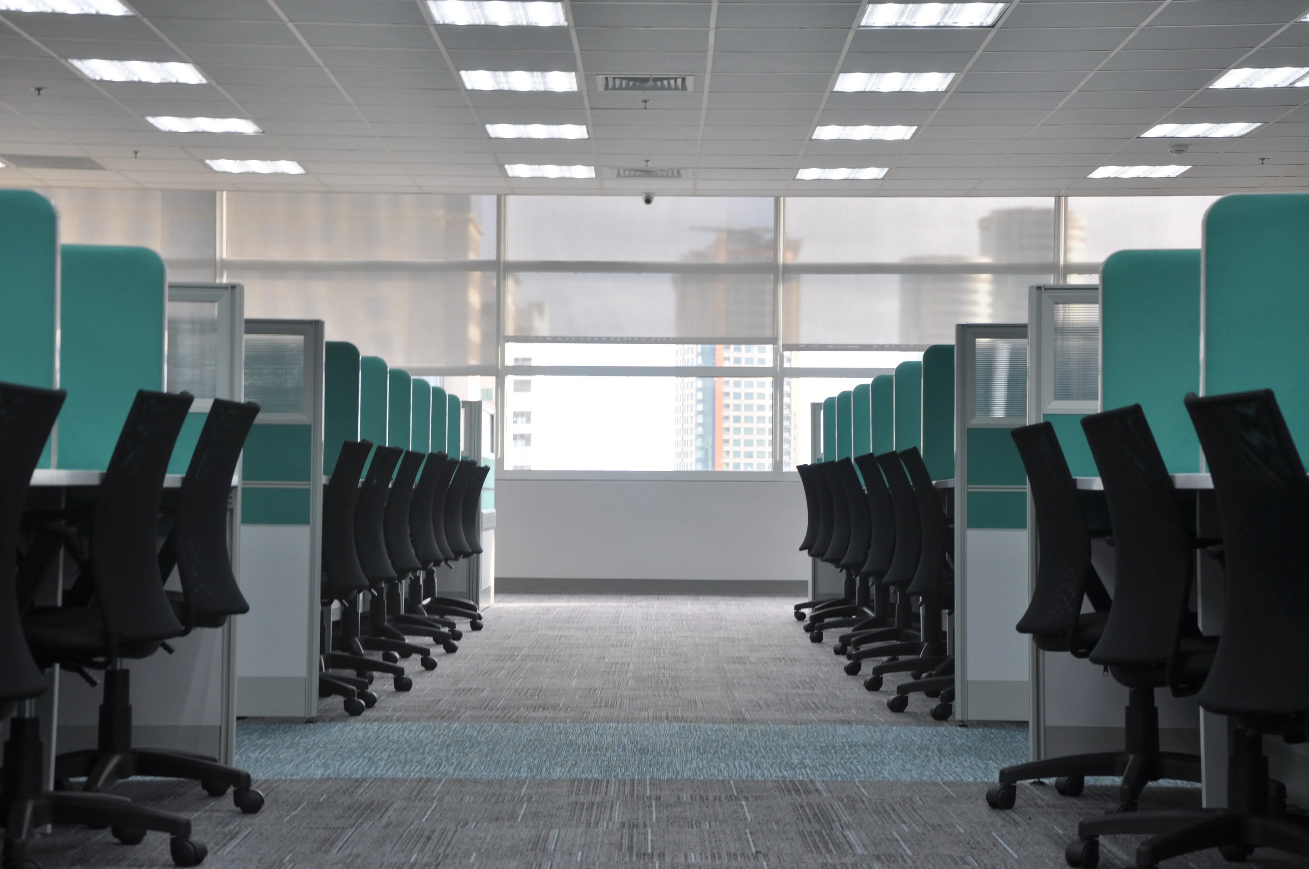 Office with cubicles