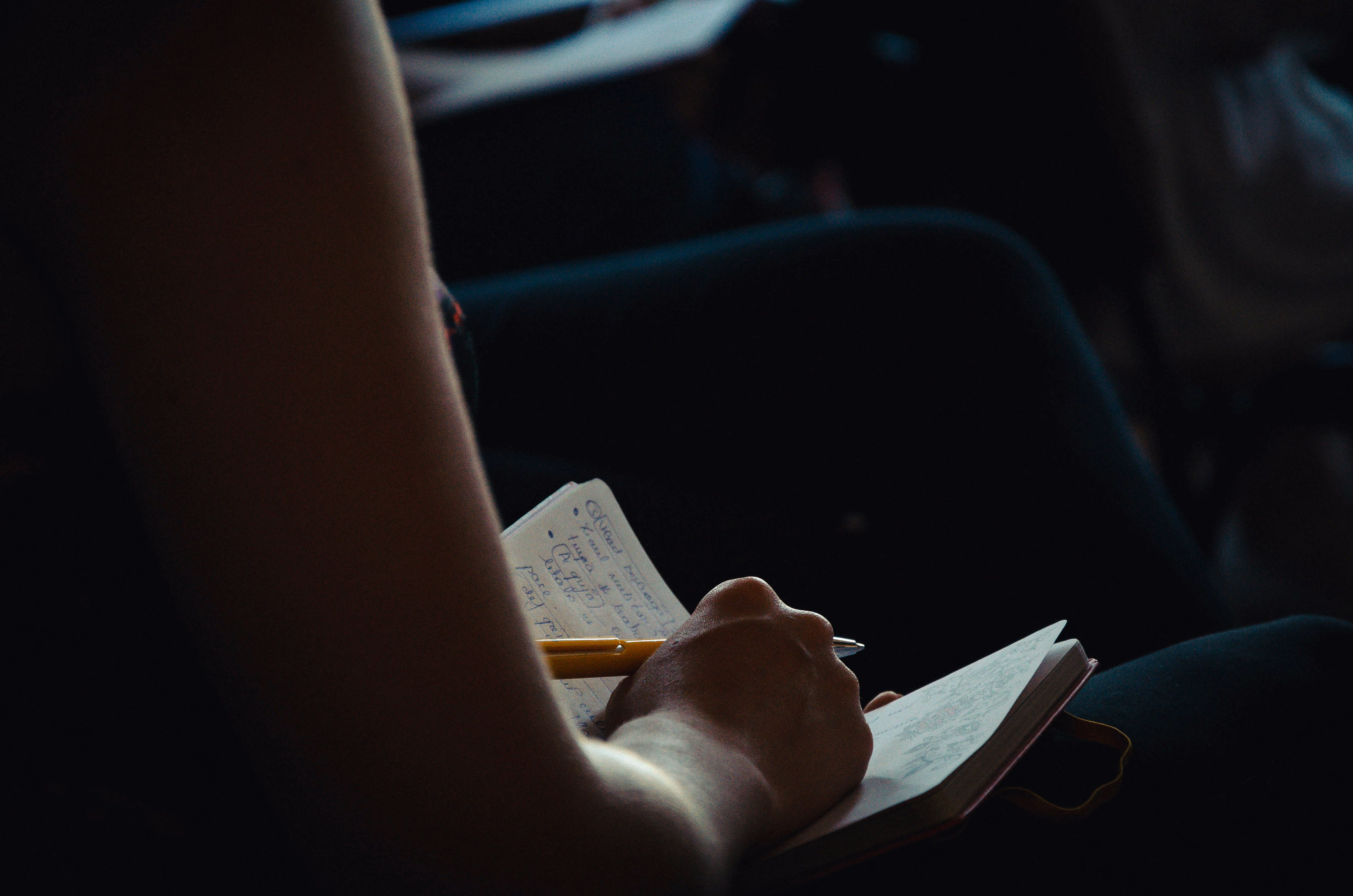 Person holding notebook