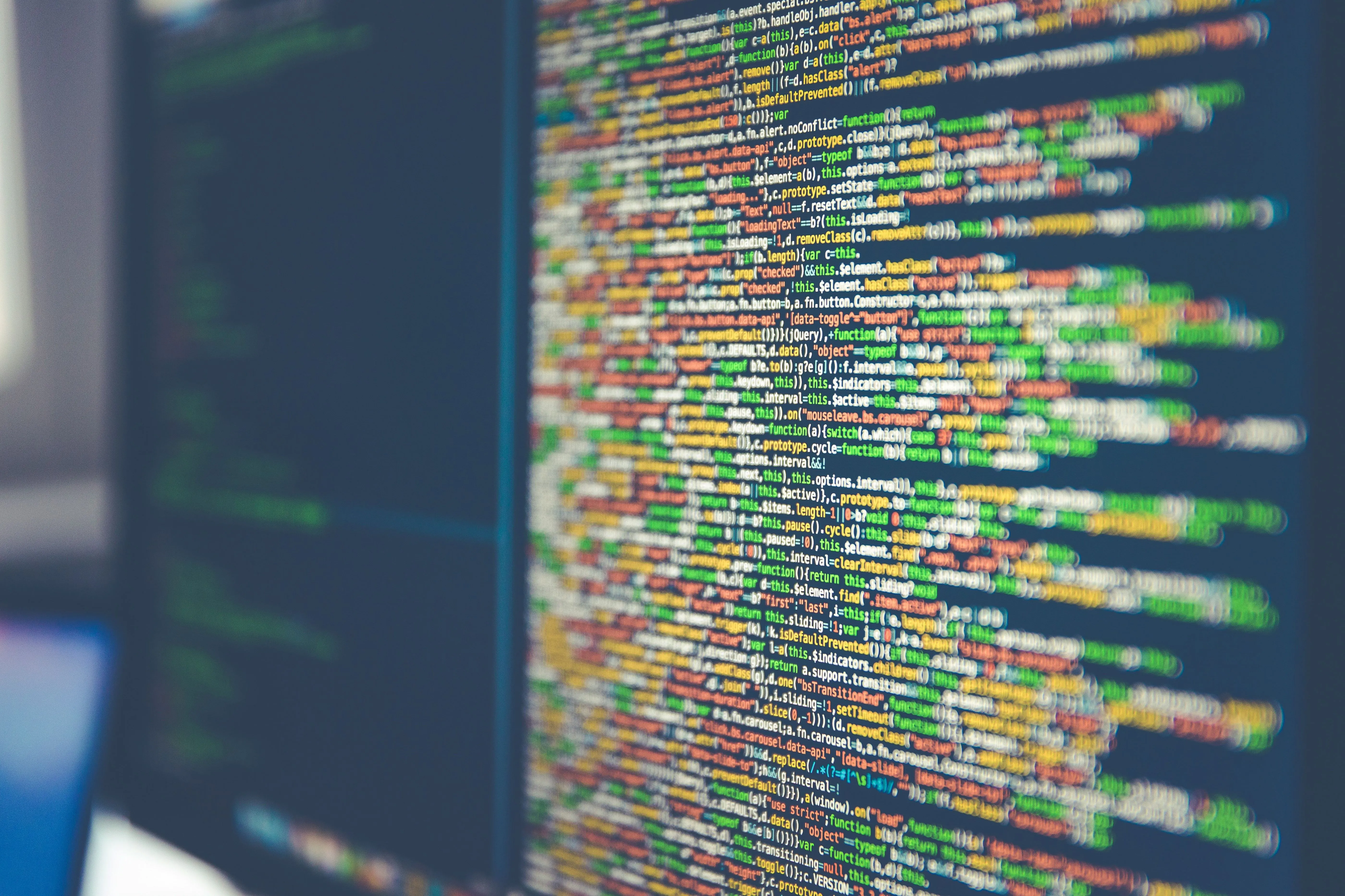 code on screen