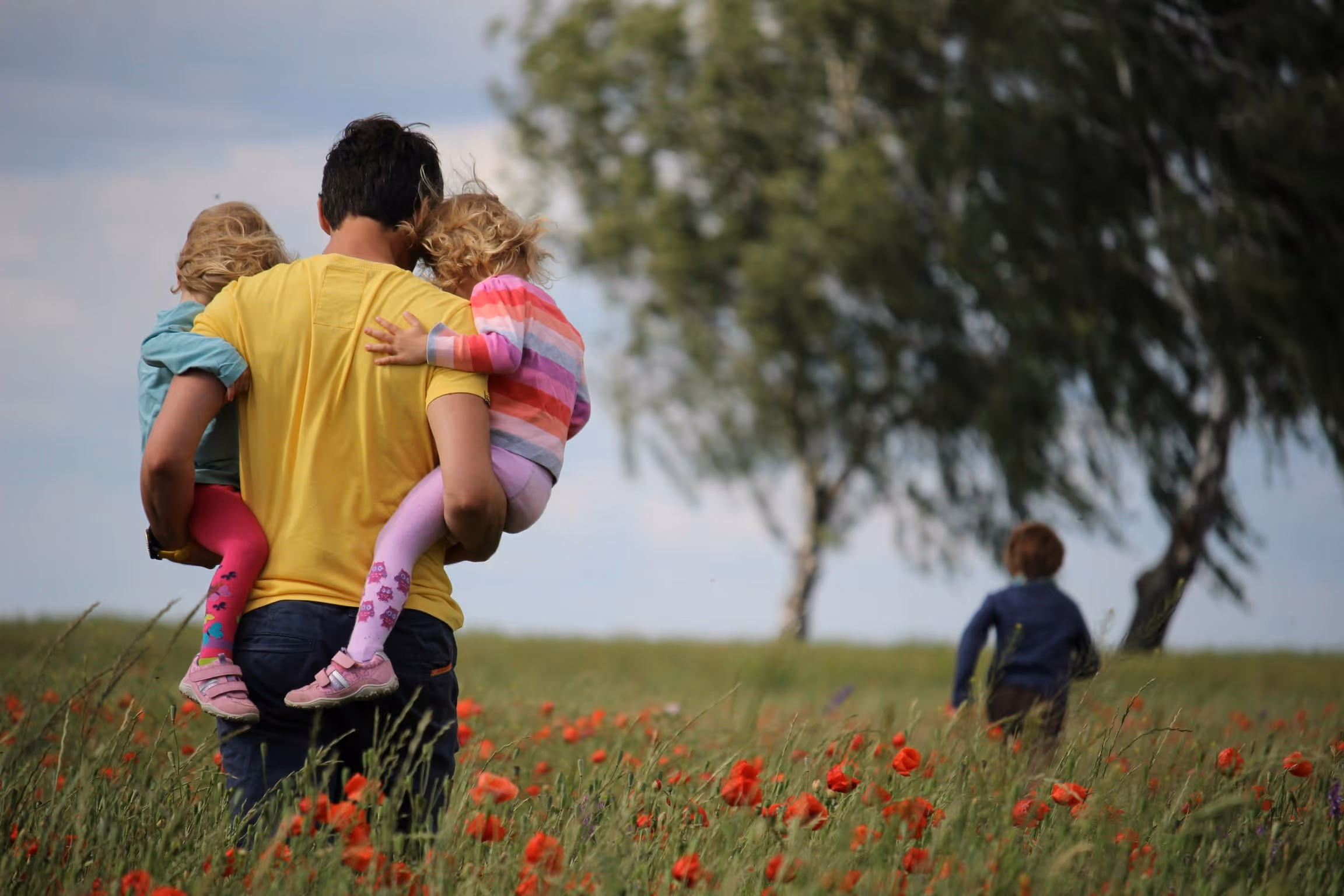 Dad with children