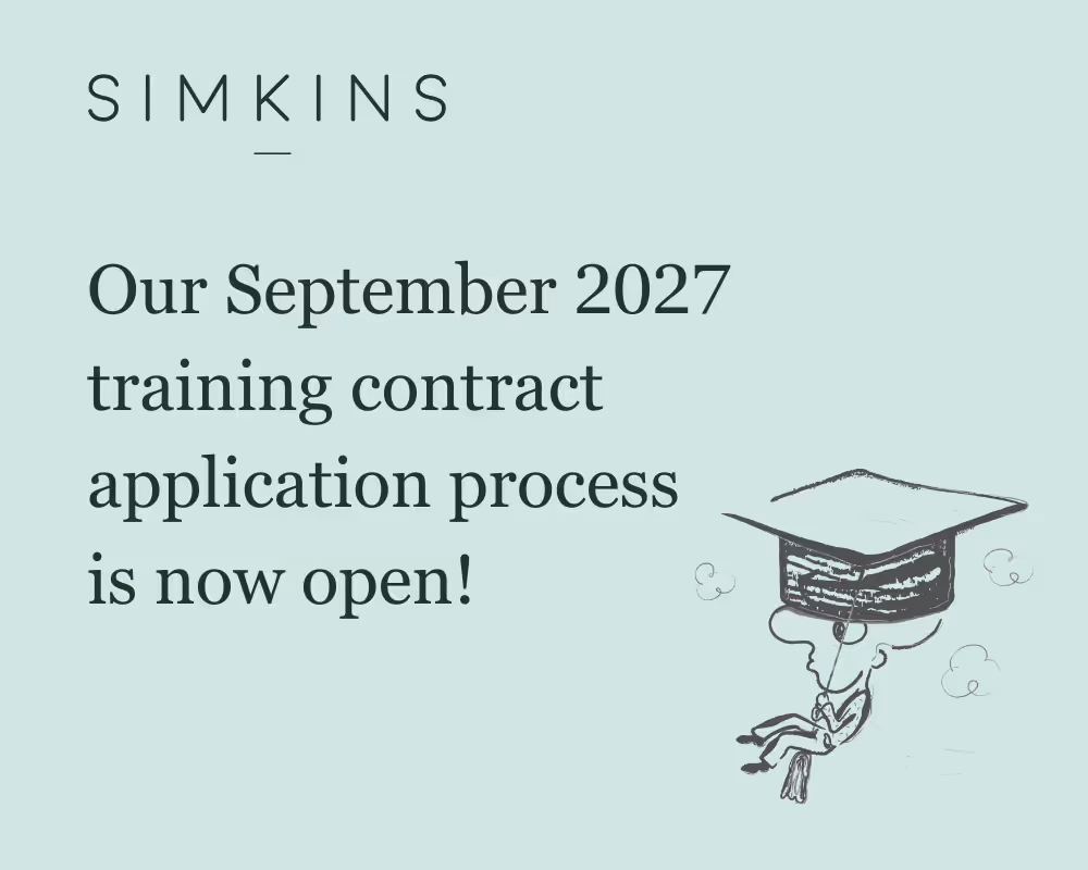 Our September 2027 training contract application process is now open!