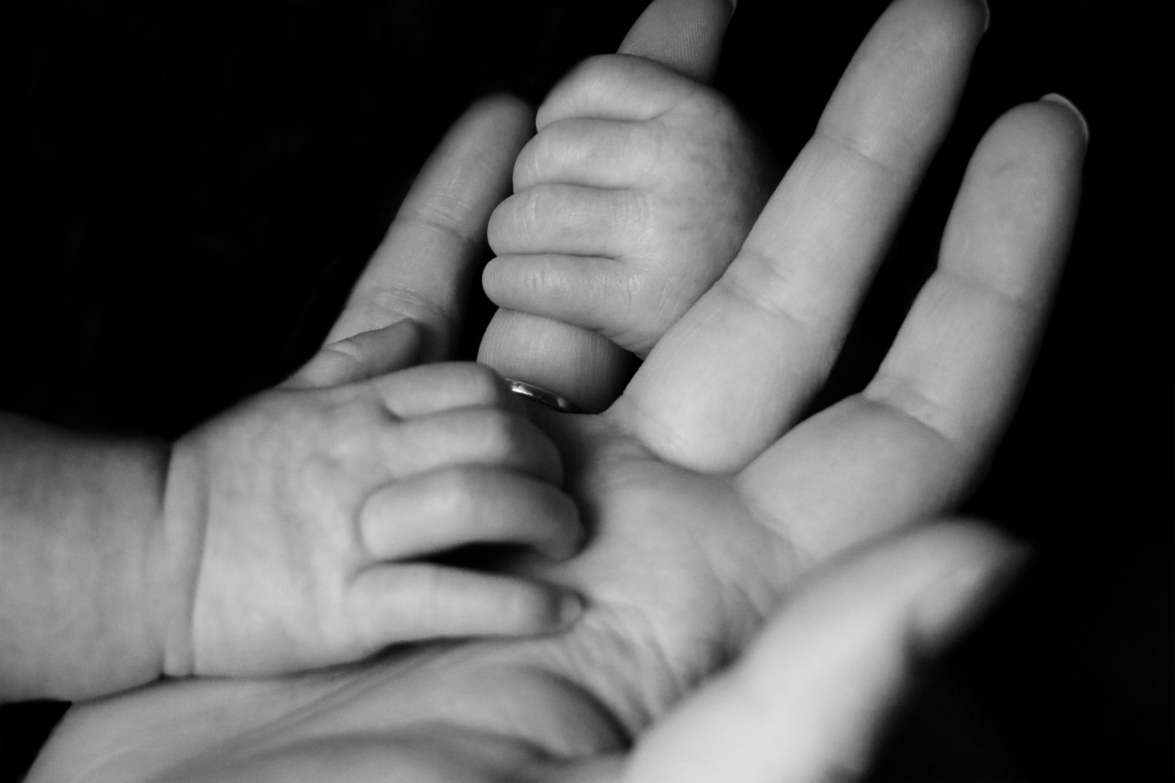 Parent and child hands