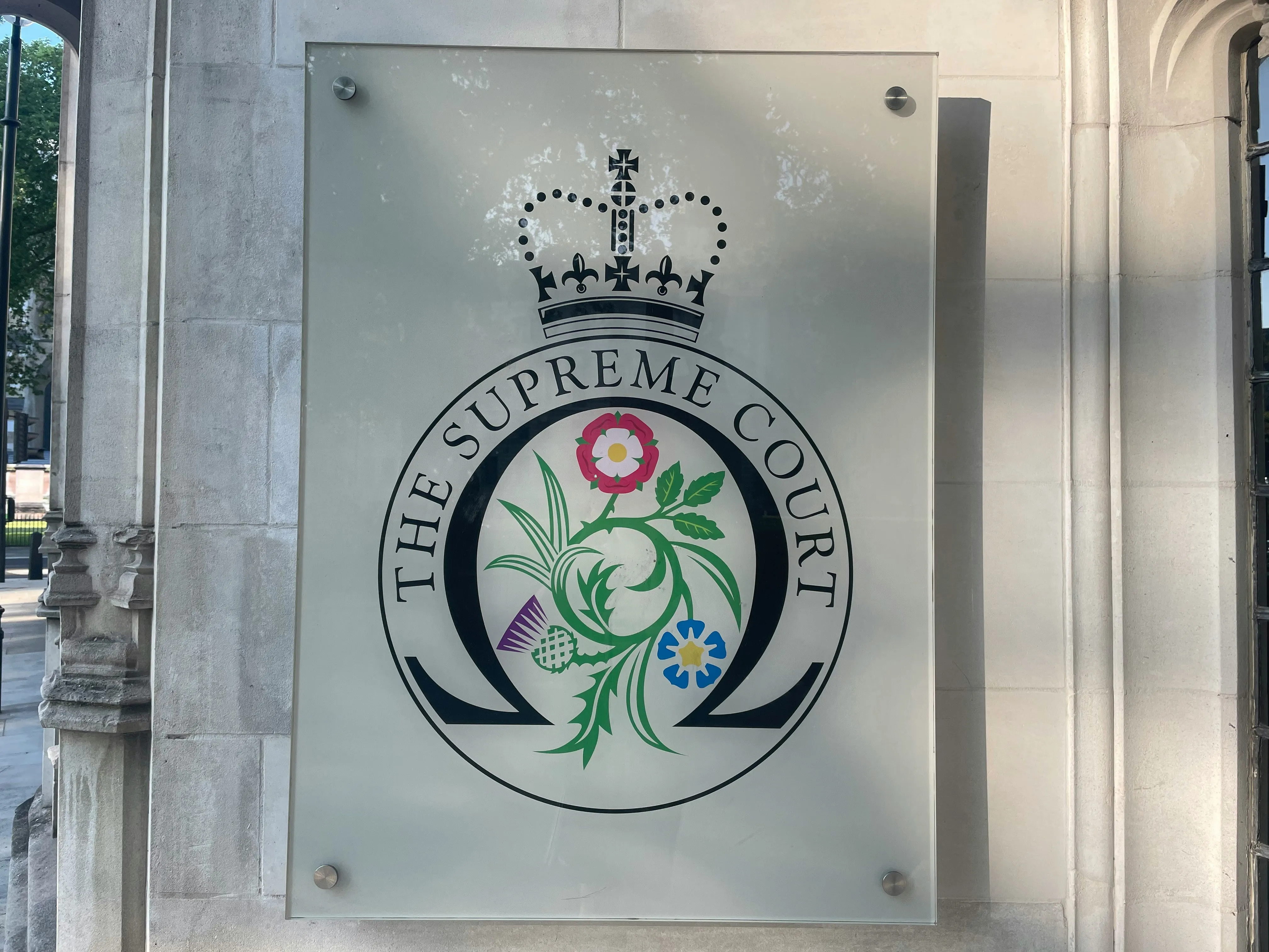 A sign for the UK Supreme Court