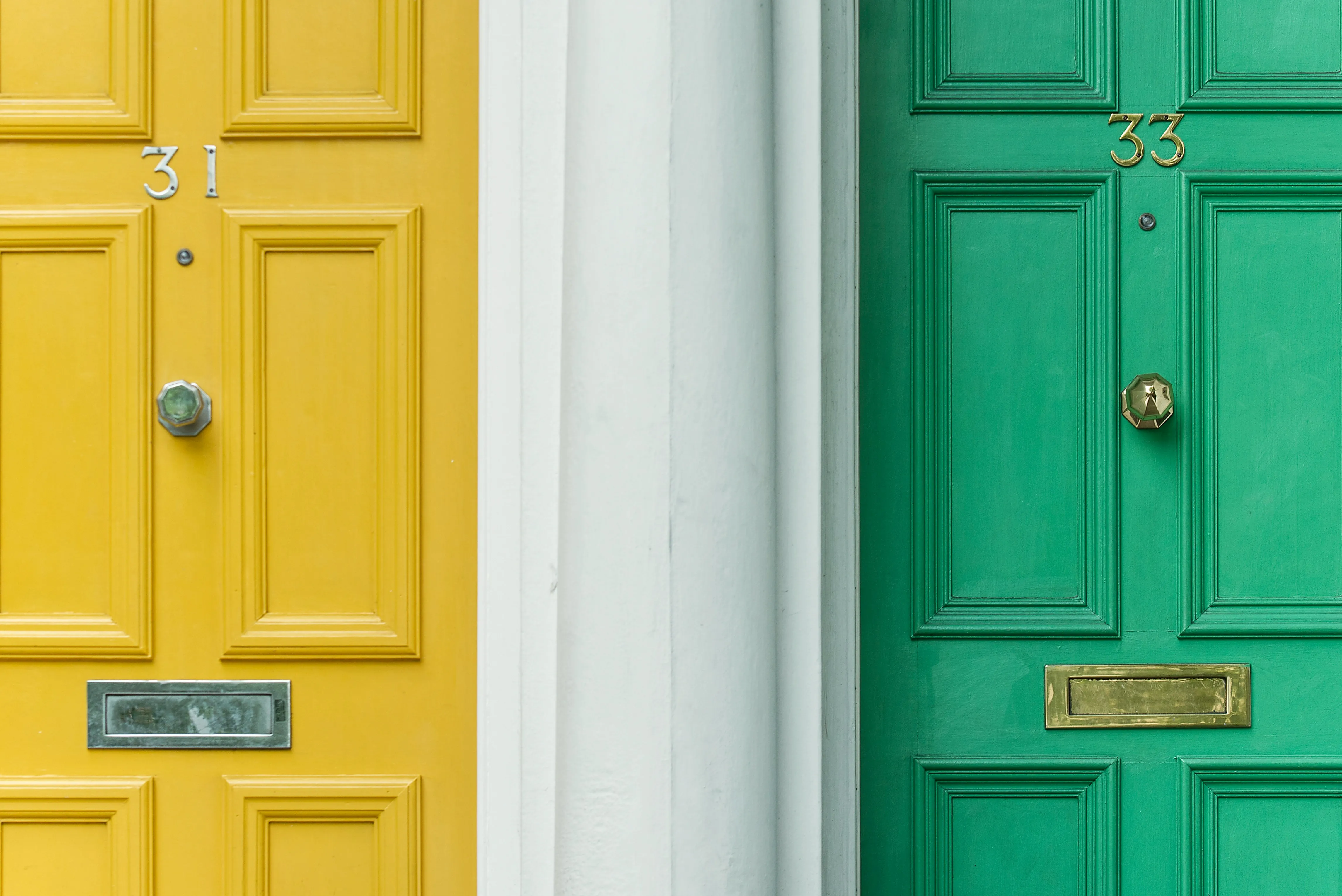 Two closed front doors.