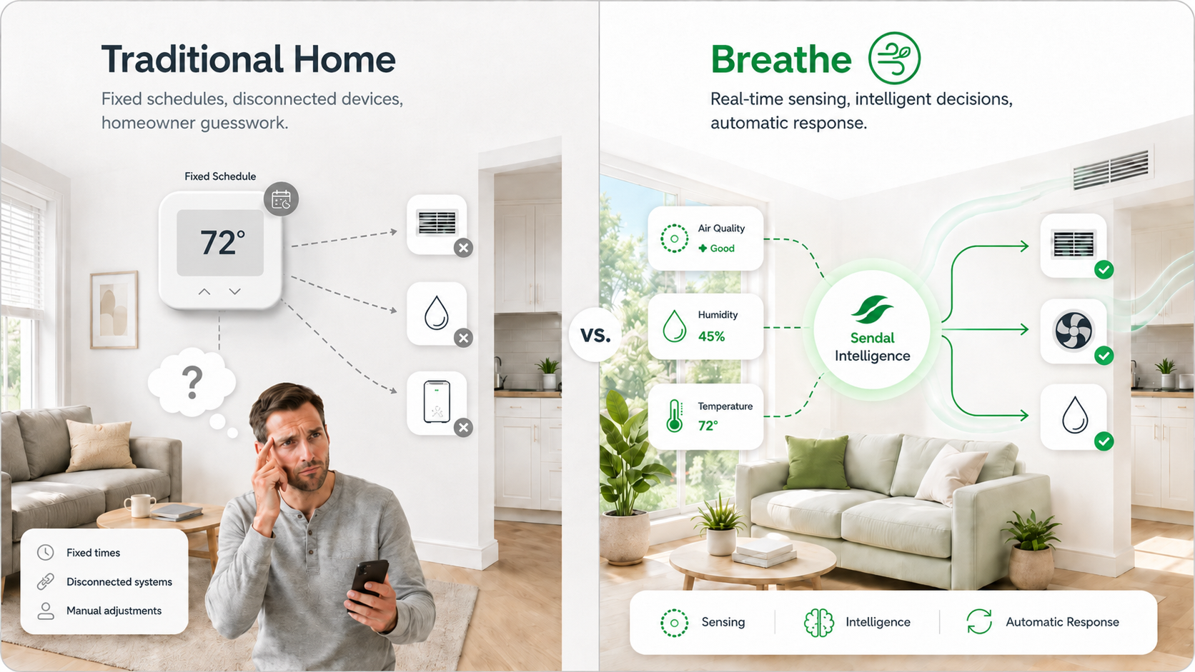 Breathe benefits compared to a traditional home