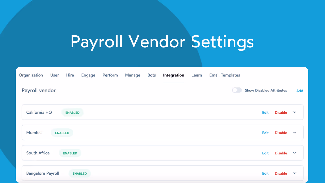 Payroll Vendor