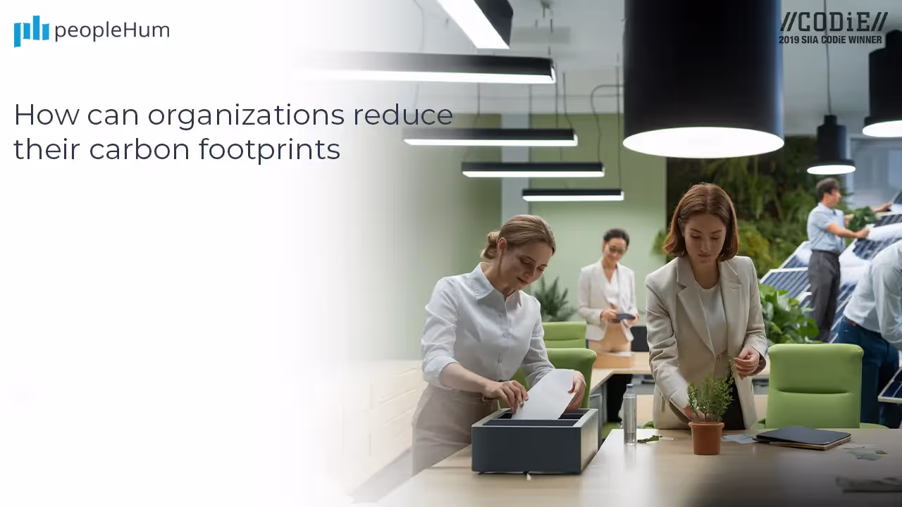 How can organizations reduce their carbon footprint 