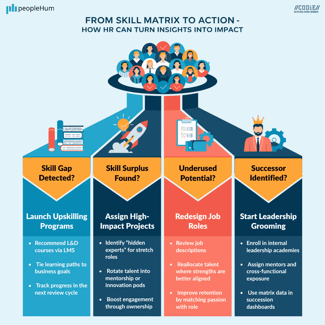 from skill matrix to action (how you can turn insights in to impact ) infographic