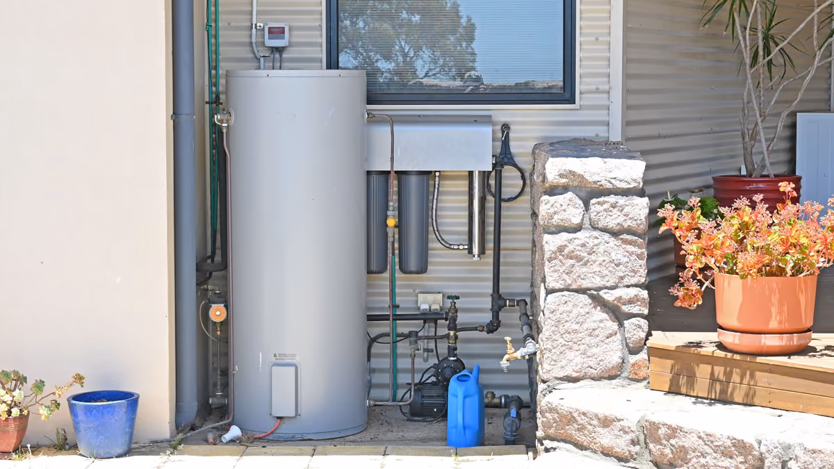 An example of a solar water heater.