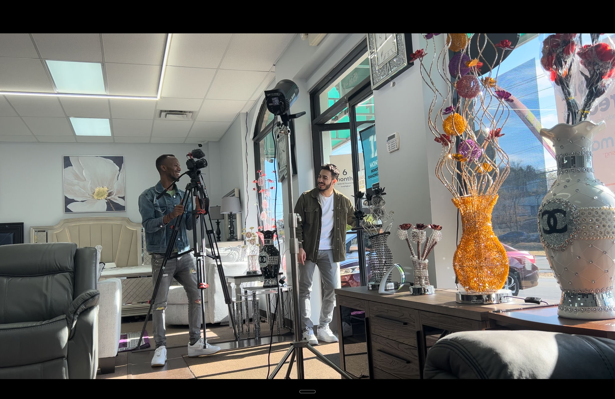 Behind the scenes filming a client's brand video
