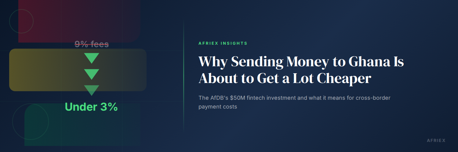 Infographic showing Ghana cross-border payment fees dropping from 9 percent to under 3 percent