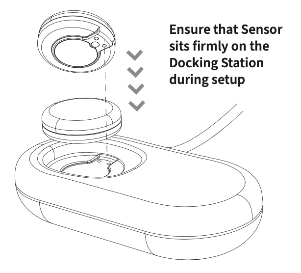 Sensor placed in Docking Station indent