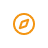 Orange compass icon inside a circular orange border on a white background.