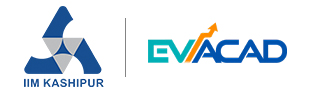 Logos of IIM Kashipur and EVACAD side by side separated by a vertical line.