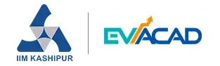 Logos of IIM Kashipur and EVACAD side by side separated by a vertical line.
