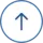Blue upward arrow inside a white circle with a blue border.