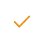 Orange checkmark icon on a white background.