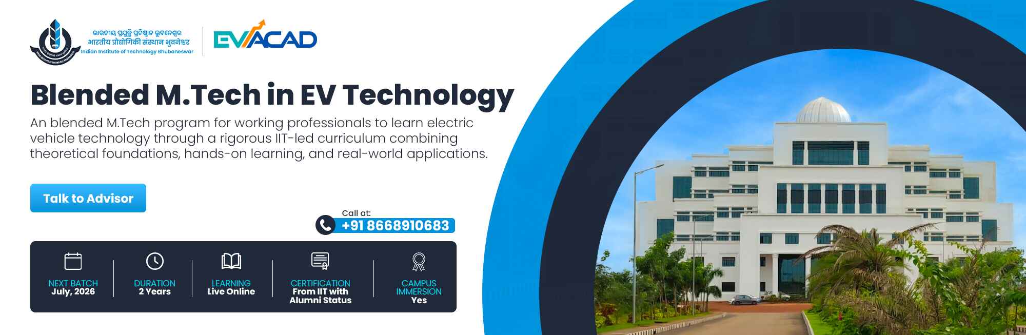 Banner for Green Hydrogen Master Program showing hydrogen storage tank, wind turbines, solar panels, and icons of green growth and energy innovation.