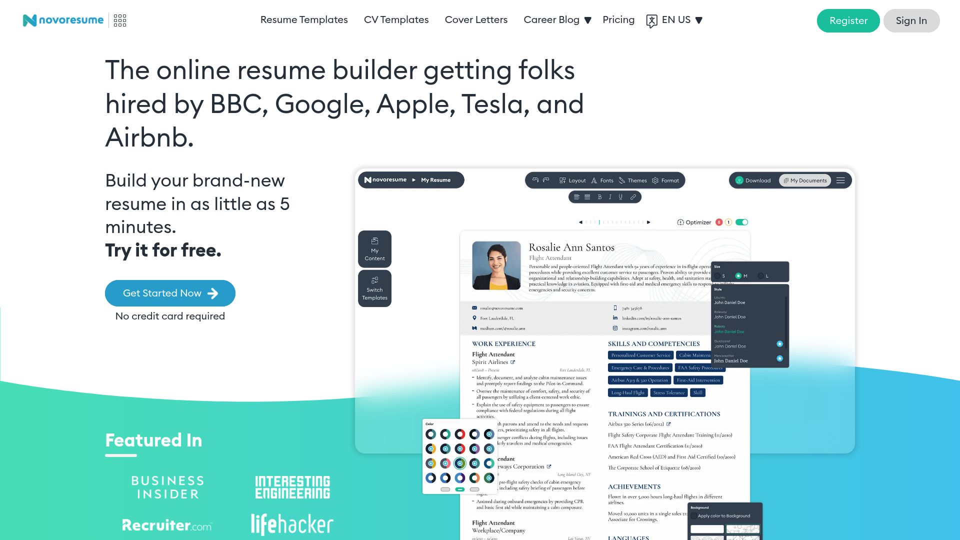 7 Essential AI Based Resume Builder Free Tools for 2025 - Novorésumé