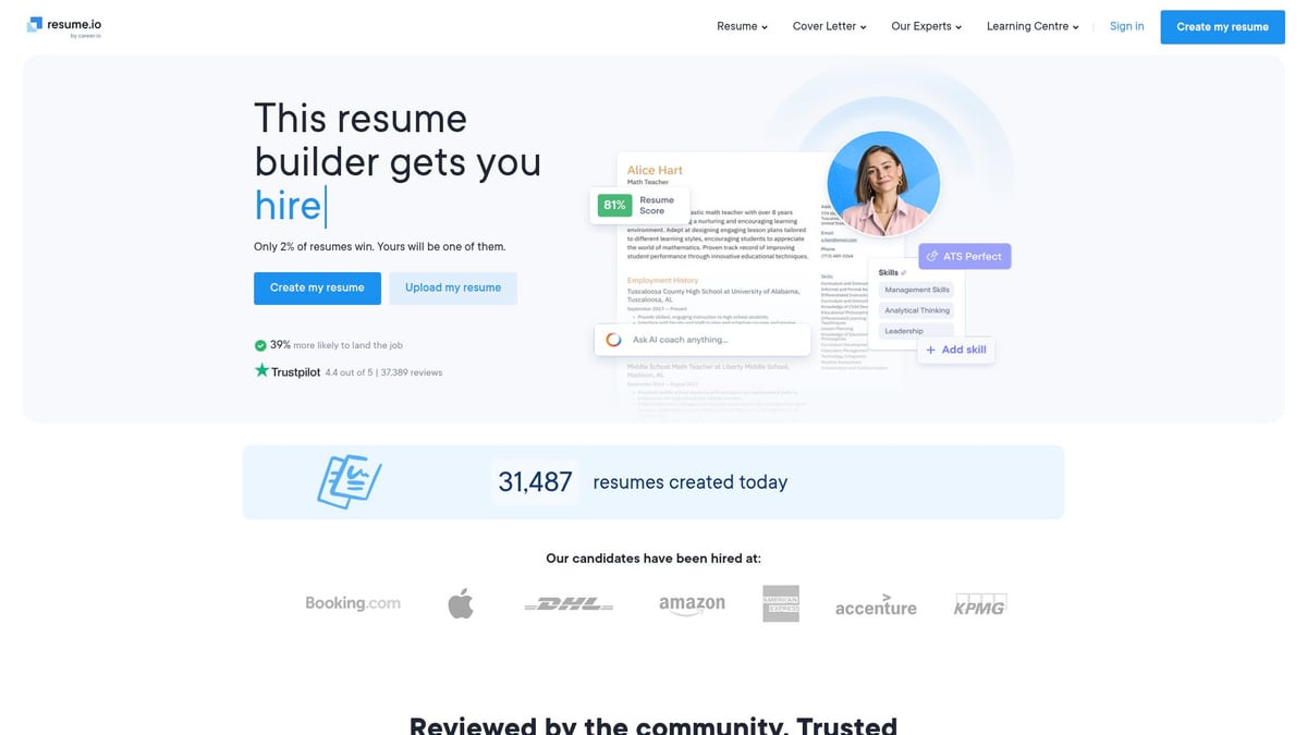 7 Essential Best AI Resume Builder Reddit Picks for 2025 - Resume.io