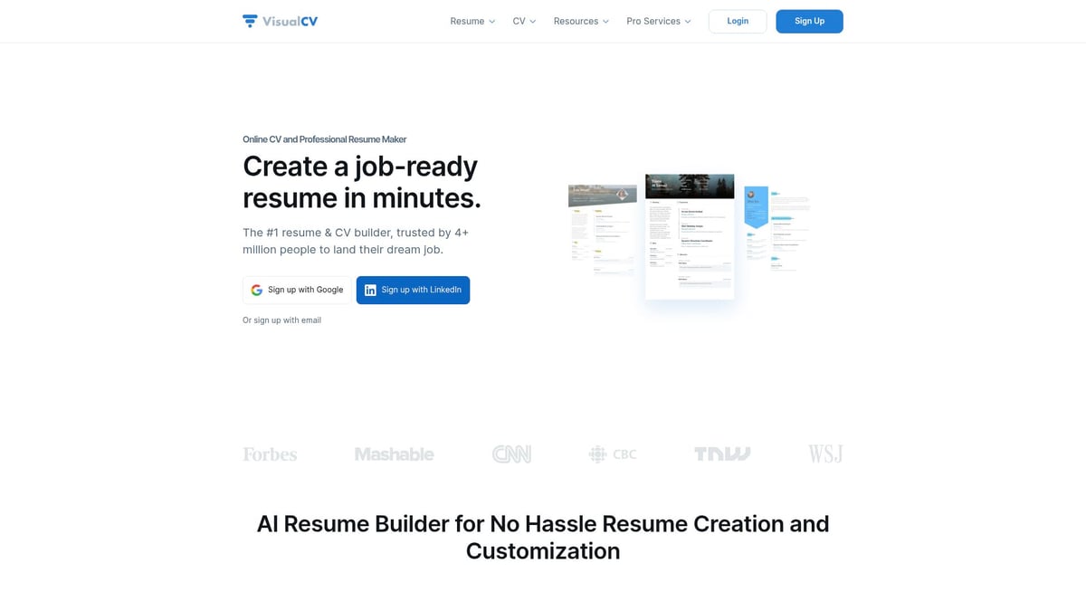 Top 9 Best ATS Friendly Resume Builder Picks for 2025 - VisualCV