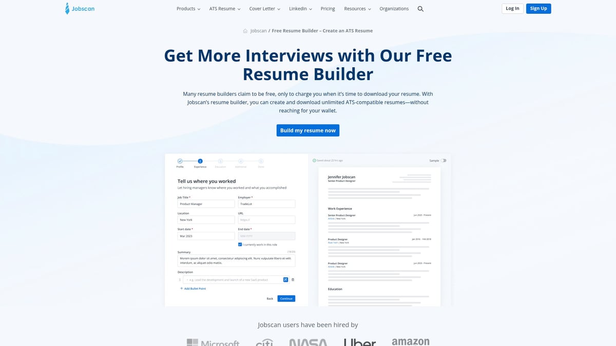 Top 9 Best ATS Friendly Resume Builder Picks for 2025 - Jobscan Resume Builder