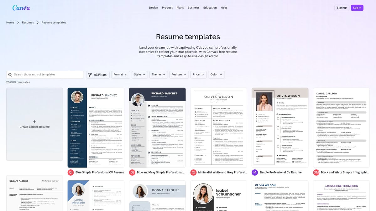 9 Essential CV Resume Maker Free Tools for 2025 Success - Canva Resume Builder