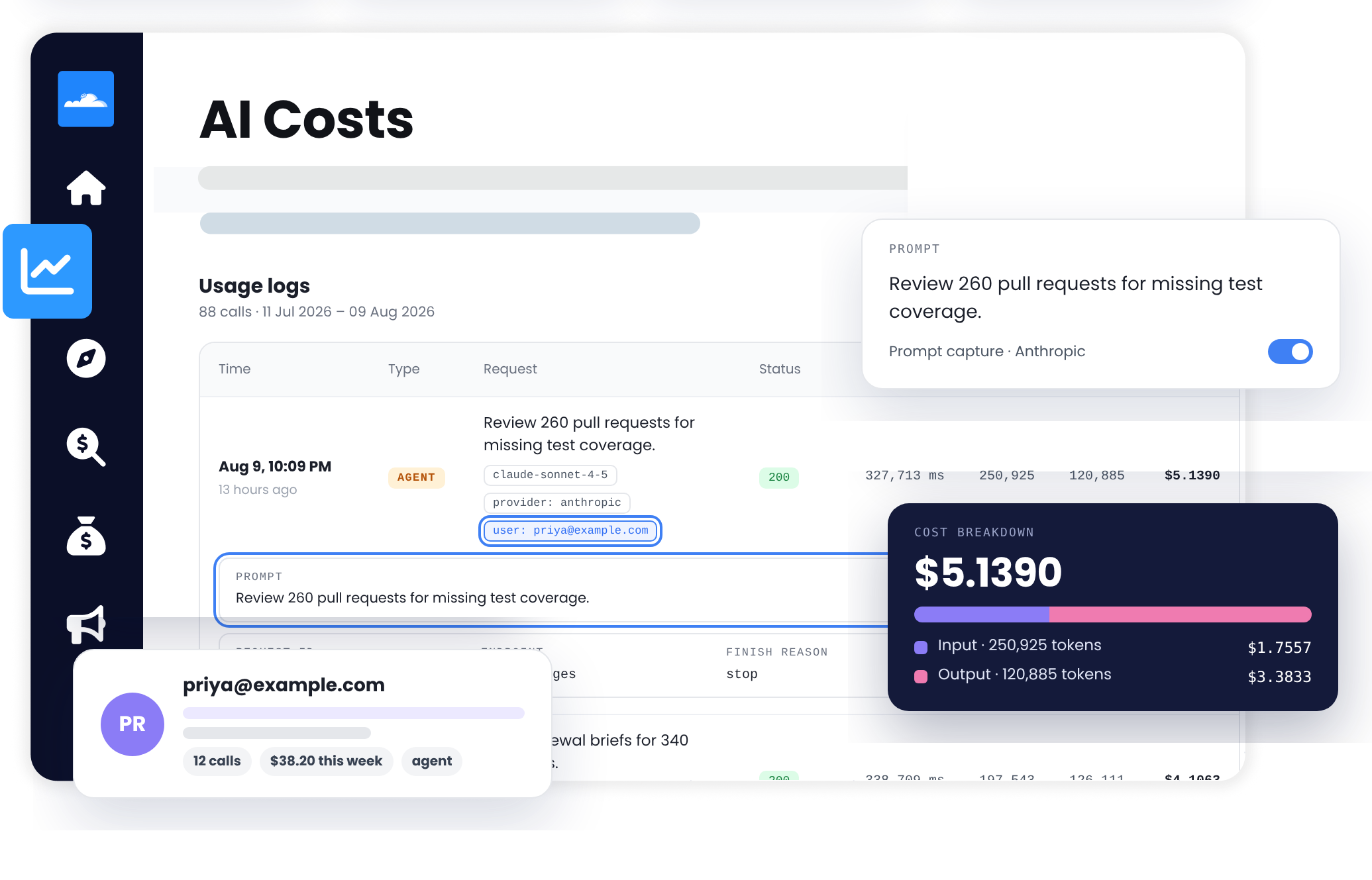 Track AI usage logs | Economize