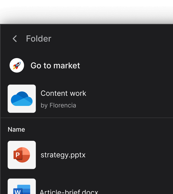 OneDrive successful integration example for mobile