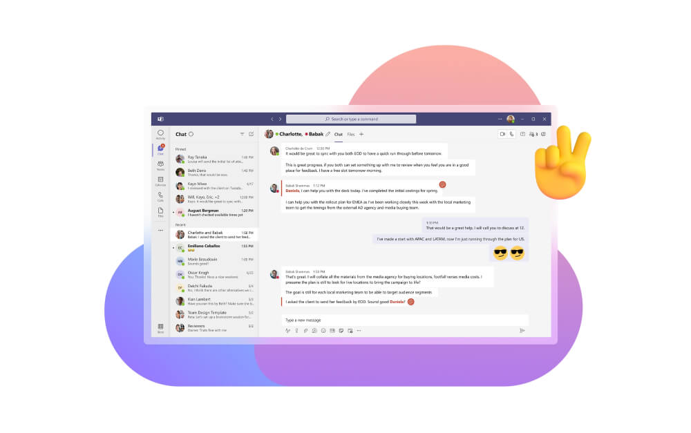 Microsoft Teams messaging interface as a Slack alternative
